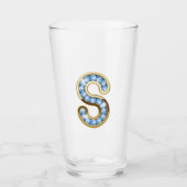 Monogramm S - 16 oz Glas (Vorderseite)