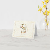 Monogramm S Floral Note Card Gold Karte (Gelbe Blume)