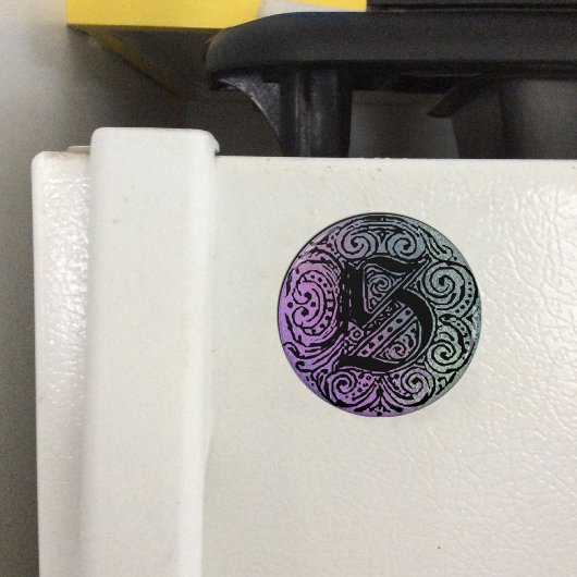 Monogramm S Lila Blau Hintergrund Magnet