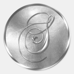 Monogramm S NONMETALLIC Silver Umschlag Aufkleber