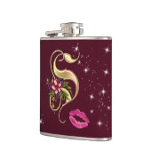 Monogramm S ummantelter Kolben, 6 oz. Flachmann (Links)
