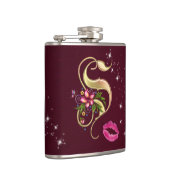 Monogramm S ummantelter Kolben, 6 oz. Flachmann (Rechts)