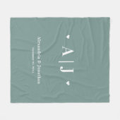 Monogramm Sage Green Fleece Blanket (Vorderseite (Horizontal))