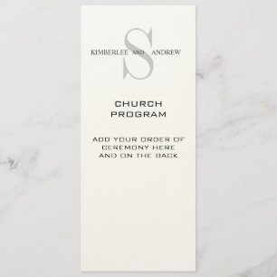 Monogramm-Sahnehochzeits-Programm Programm