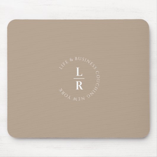Monogramm, Salon, minimalistisch, beigefarben Mousepad (Vorne)