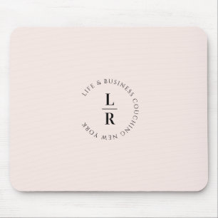 Monogramm, Salon, minimalistisch, hellbeige-Rose Mousepad