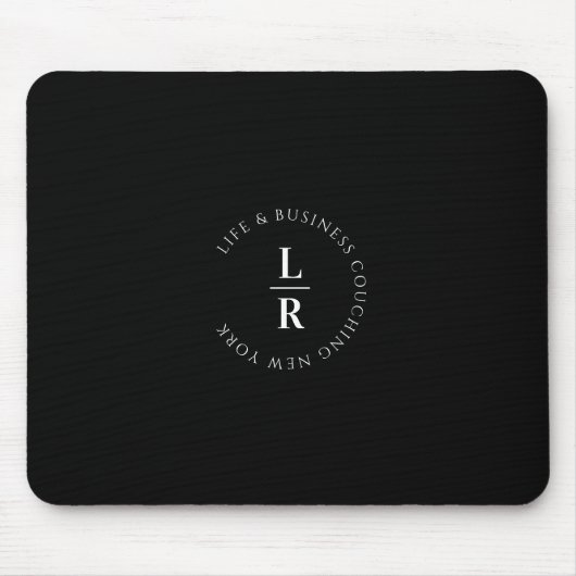 Monogramm, Salon, minimalistisch, schwarz Mousepad (Vorne)