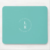 Monogramm, Salon, minimalistisch, türkis Mousepad (Vorne)