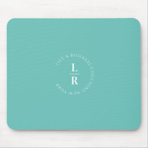Monogramm, Salon, minimalistisch, türkis Mousepad