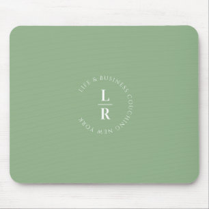 Monogramm, Salon, minimalistisch, weichgrün Mousepad