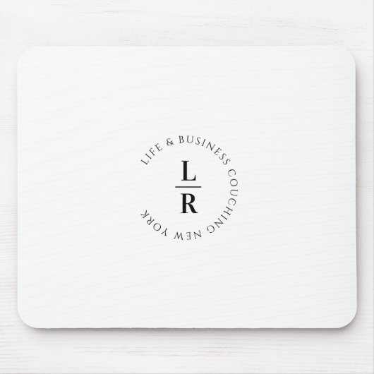 Monogramm, Salon, minimalistisch, weiß Mousepad (Vorne)