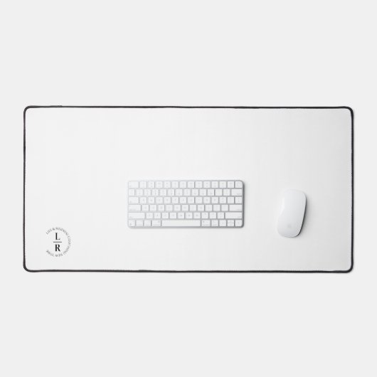 Monogramm, Salon, minimalistisch weiß Schreibtischunterlage (Tastatur & Maus)