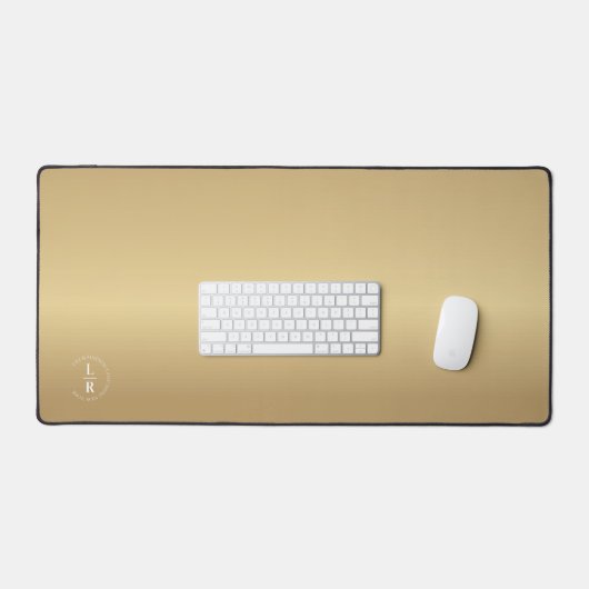 Monogramm, Salon, minimalistisches Gold (Imitat) Schreibtischunterlage (Tastatur & Maus)