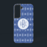 Monogramm Samsung Galaxy Hülle<br><div class="desc">Dieses Gehäuse hat ein smartes geometrisches Muster aus wiederholten Rädern. In der Mitte ist ein hellblaues Fahrradrad für Sie bereit,  um Ihre Initialen hinzuzufügen. Es wurde mit einem Fan des Radsports im Kopf entworfen und macht ein unterhaltsames und ungewöhnliches Muster.</div>