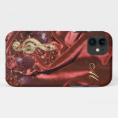 Monogramm-Samt mit GoldmusikClef iPhone 5 Fall Case-Mate iPhone Hülle (Rückseite (Horizontal))