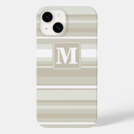 Monogramm Sandsteinstreifen Case-Mate iPhone Hülle (Rückseite)