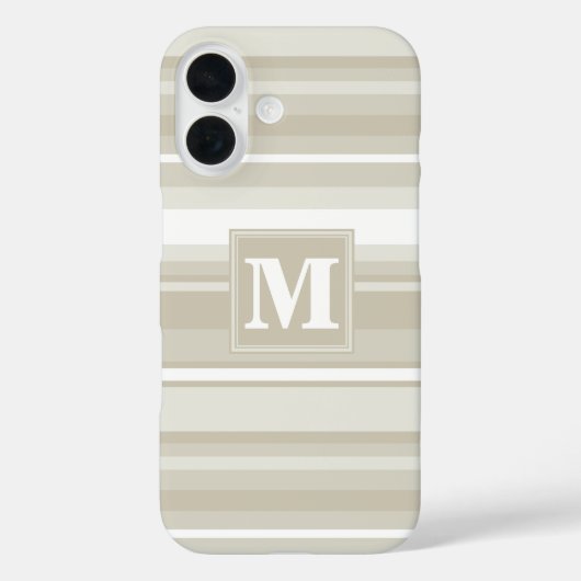 Monogramm Sandsteinstreifen Case-Mate iPhone Hülle (Rückseite)