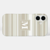 Monogramm Sandsteinstreifen Case-Mate iPhone Hülle (Rückseite (Horizontal))