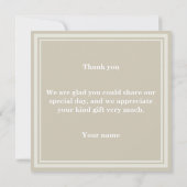 Monogramm Sandsteinstreifen Dankeskarte (Rückseite)