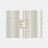 Monogramm Sandsteinstreifen Fleecedecke (Vorderseite (Horizontal))