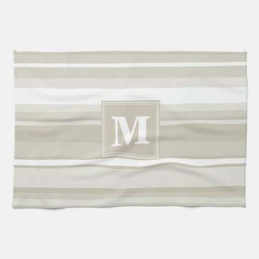 Monogramm Sandsteinstreifen Geschirrtuch (Horizontal)