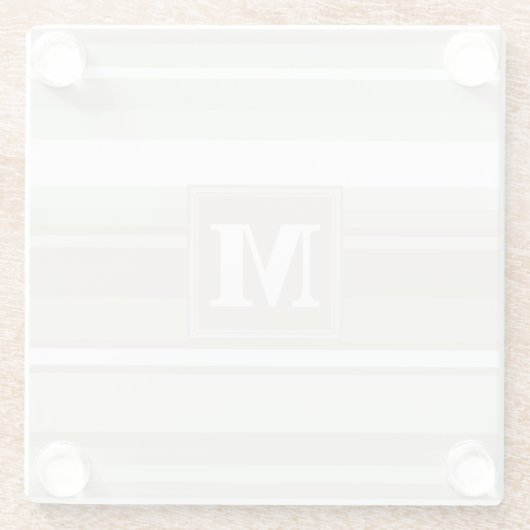 Monogramm Sandsteinstreifen Glasuntersetzer (Rückseite)