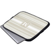 Monogramm Sandsteinstreifen Laptopschutzhülle (Vorne Knopf)