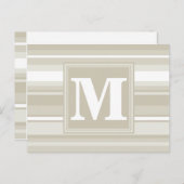 Monogramm Sandsteinstreifen Postkarte (Vorne/Hinten)