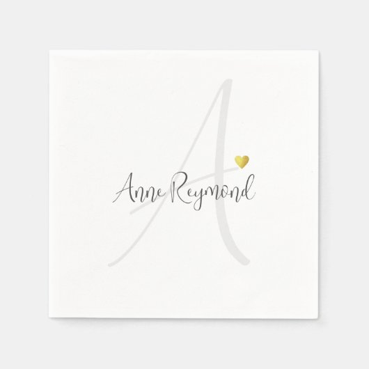 Monogramm sauberes Licht Serviette (Vorderseite)