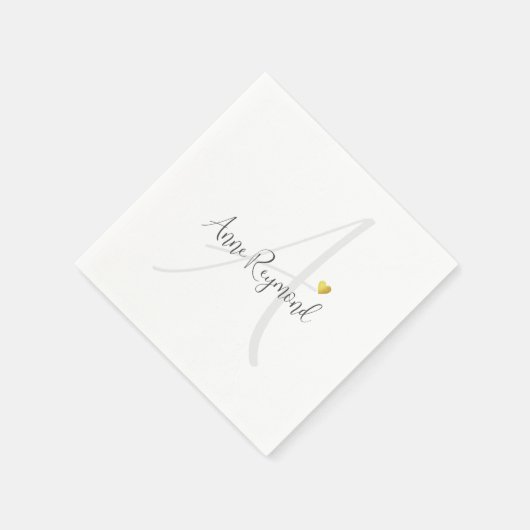 Monogramm sauberes Licht Serviette (Ecke)