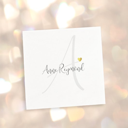 Monogramm sauberes Licht Serviette