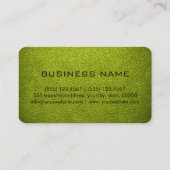 Monogramm-Säure-grüner Lederschau Visitenkarte (Rückseite)