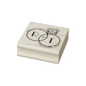 Monogramm-Save the Date Briefmarke Gummistempel (Stempel)