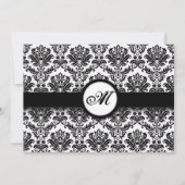 Monogramm-Save the Date-Karte für Schwarz und Weiß Save The Date (Rückseite)