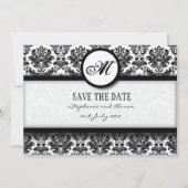 Monogramm-Save the Date-Karte für Schwarz und Weiß Save The Date (Vorderseite)