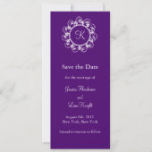 Monogramm Save the Date (lila) (Vorderseite)