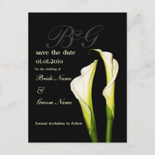 Monogramm Save the Date, Lilienkarten Ankündigungspostkarte