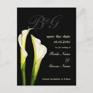 Monogramm Save the Date, Lilienkarten Ankündigungspostkarte
