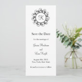 Monogramm Save-the-Date (weiß) Save The Date (Stehend Vorderseite)