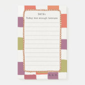 Monogramm-Schachbrett-Reflexions-Pastell-Patchwork Post-it Klebezettel (Vorderseite)