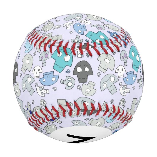 Monogramm-Schädelmuster Baseball (Rückseite)