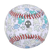 Monogramm-Schädelmuster Baseball (Vorderseite)