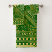Monogramm Schaltkreisplatine Elektronik Chip Tech Badhandtuch Set (Insitu)