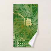 Monogramm Schaltkreisplatine Elektronik Chip Tech Badhandtuch Set (Handtuch)