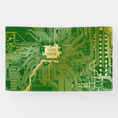 Monogramm Schaltkreisplatine Elektronik Chip Tech Banner (Horizontal)