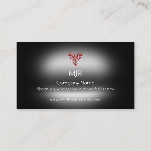 Monogramm, Scharlachrot Phoenix, metallische Wirku Visitenkarte (Vorderseite)