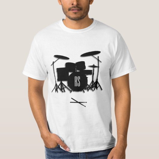 Monogramm-Schlagzeug-Set T-Shirt (Vorderseite)
