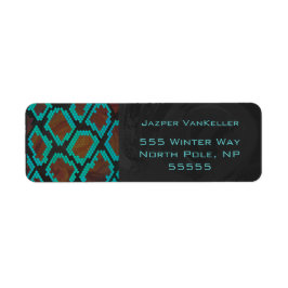 Monogramm Schlange braun und Aquamarin drucken