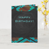 Monogramm Schlange braun und Aquamarin drucken Karte (Gelbe Blume)