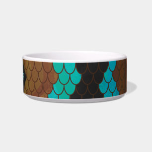 Monogramm Schlange braun und Aquamarin drucken Napf
